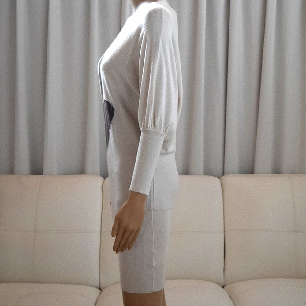 Luxury Knit Sweater Dress with Embroidered Butterfly - Picture 7 of 17